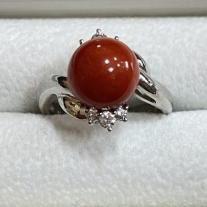 Pt900　リング　サンゴ　7ct